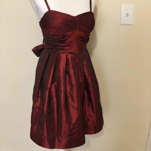 Burgendy red taffeta dress